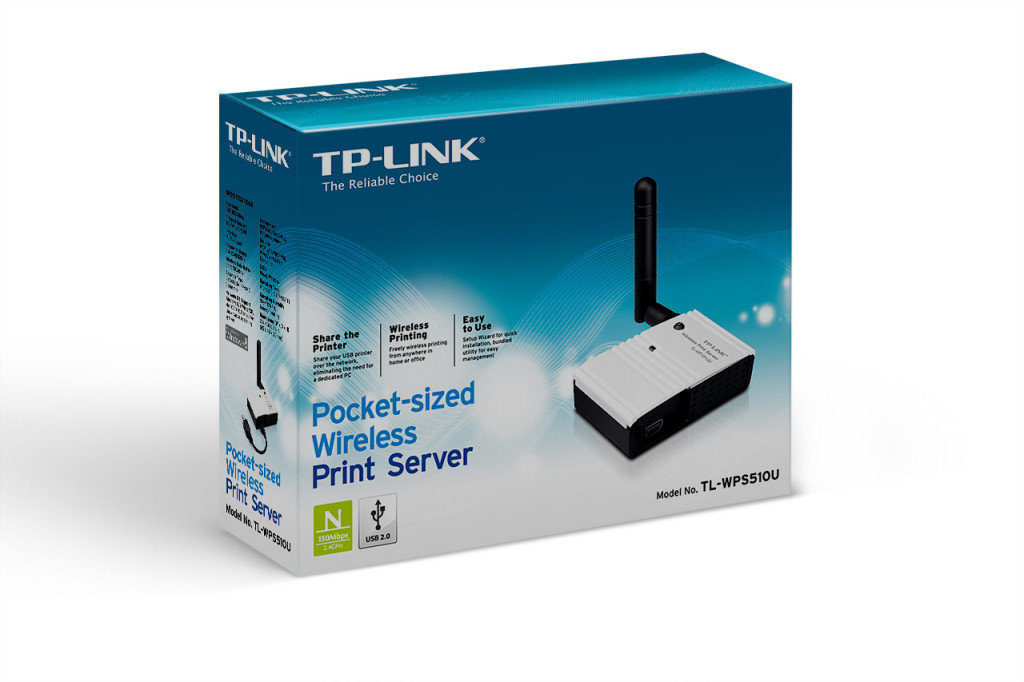 TP-LINK 150 Mbps Wireless USB 2.0 Pocket-Sized Print Server WPA WEP - TL-WPS510U
