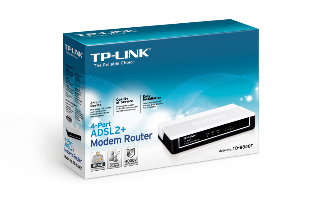 ADSL 2+ TD-8840T TP-Link DSL Modem Router box - lisconet