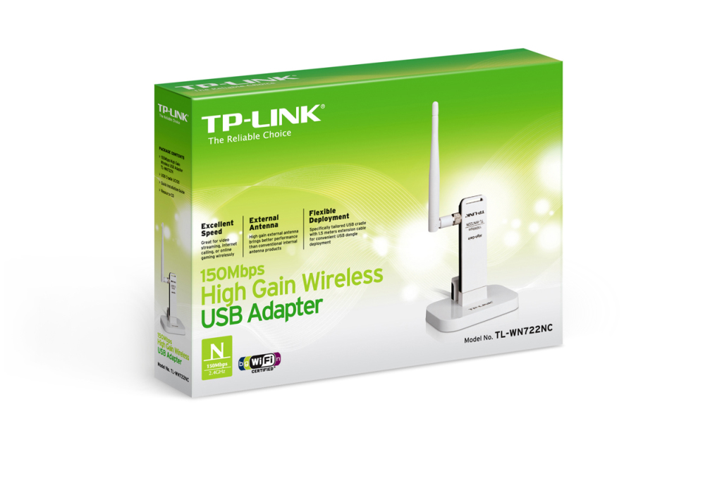 TP-Link TL-WN722NC 150Mbps High Gain Wireless USB Adapter - Lisconet.com
